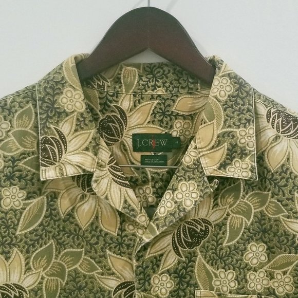 J. Crew - Floral Design Shirt - light goldenrod yellow and green - Picture 3 of 6